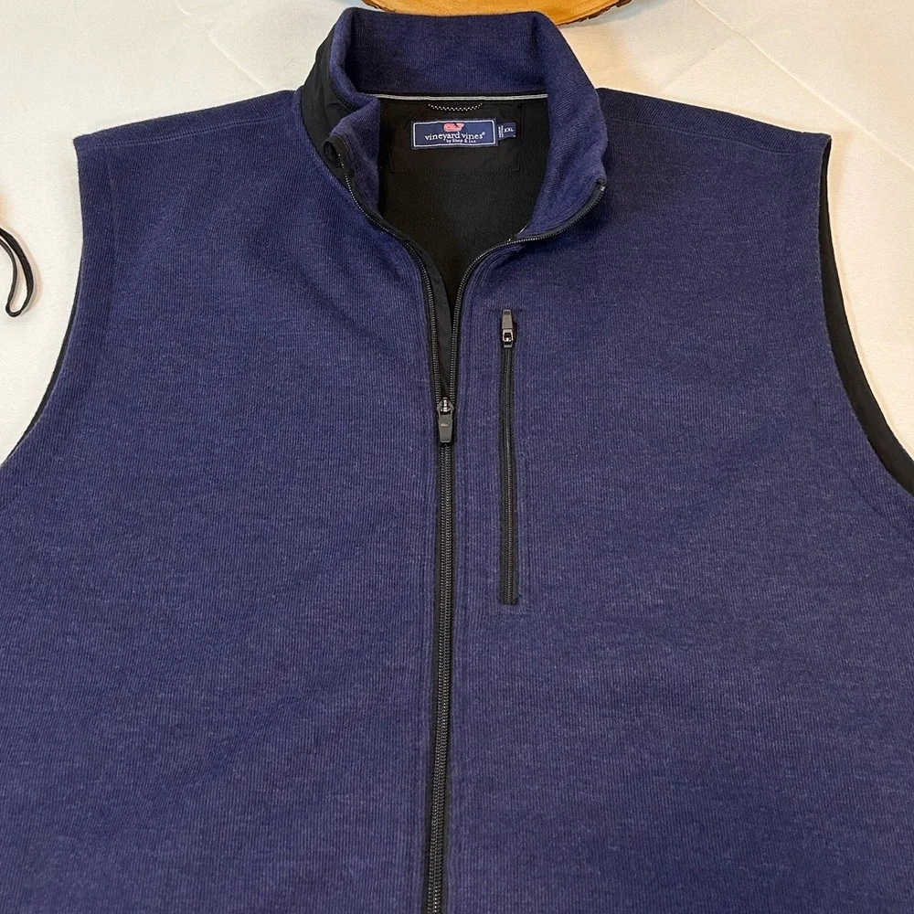 Vineyard Vines Mountain‎ Sweater Fleece Vest Men's Navy Blue Size XXL